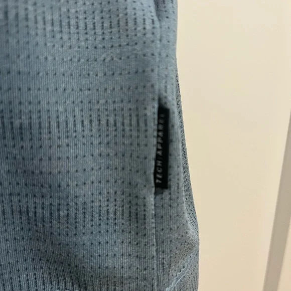 Projek Raw Blue Athletic Striped Quick Dry Short Sleeve Shirt Mens Meduum - Picture 6 of 8